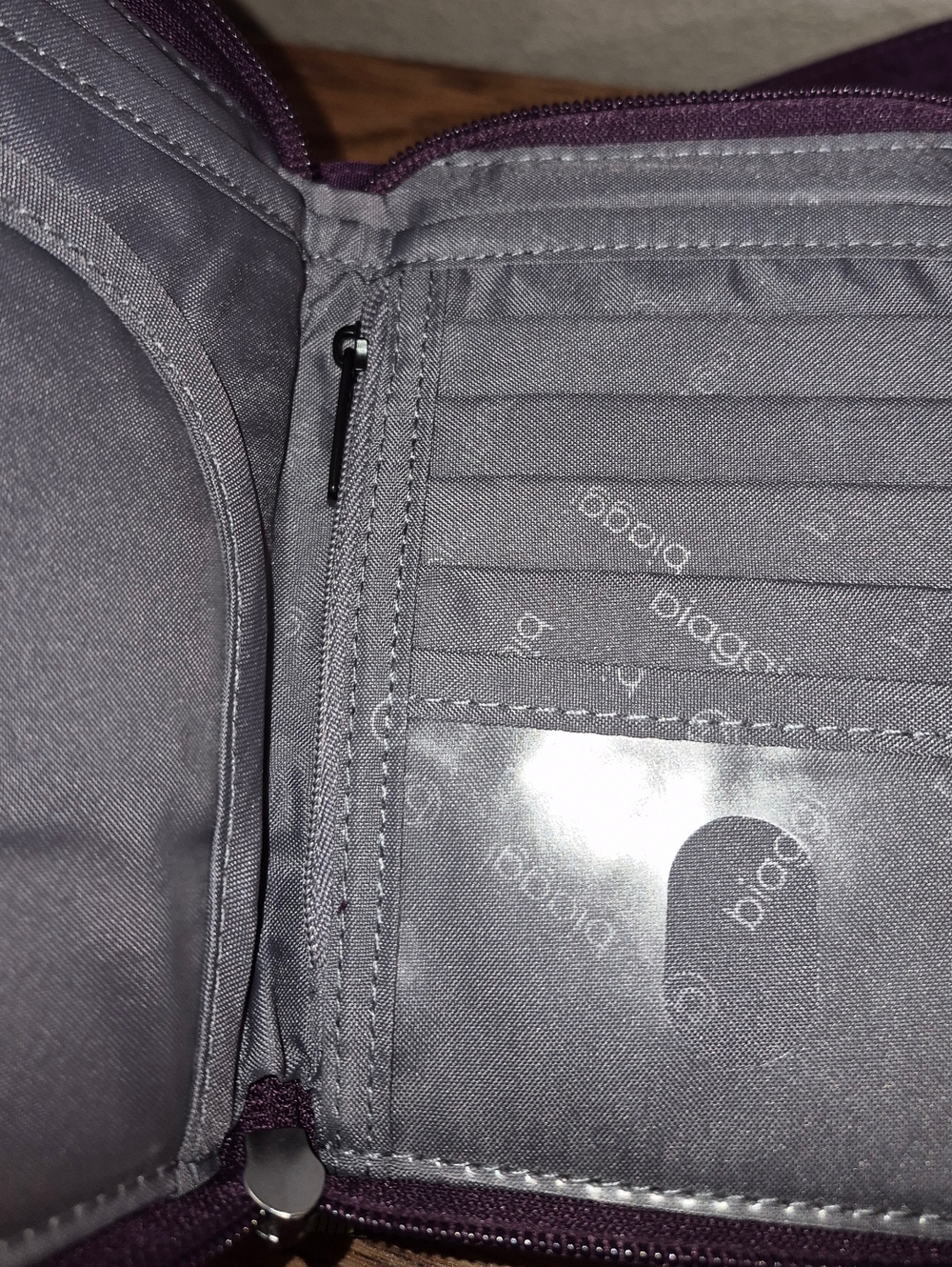 Biaggi Flexmates Convertible Crossbody W/ Wristlet, Purple - Picture 3 of 5